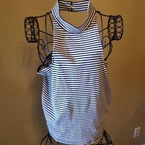 Plus Striped halter top